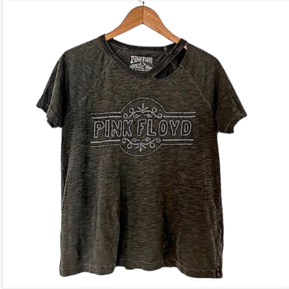 Lucky Brand Pink Floyd Embroidered Tee Size Small